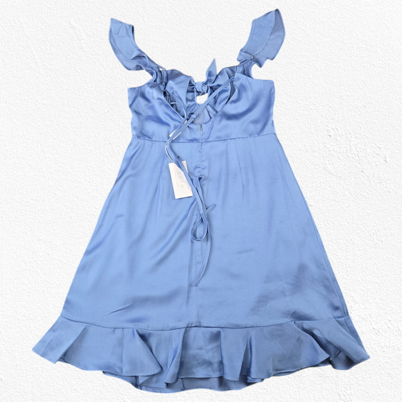 ASTR the Label Baby Blue Ruffle Coquette Marla Babydoll Mini Dress Size Medium - Picture 14 of 14